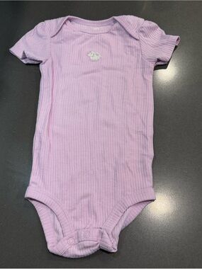 Carter's Light Pink Ribbed Short-Sleeve One-Piece